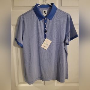 Footjoy Women's Lisle Feeder Stripe Large Blue/White